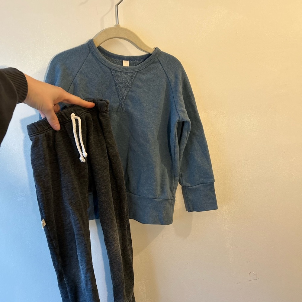 Cozy Blue and Gray Kids Matching Set